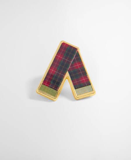 Barbour Festive Scarf Pin Badge Festive Tartan