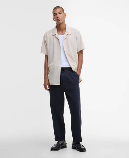 Rothbury Towelling Short-Sleeved Shirt Oatmeal
