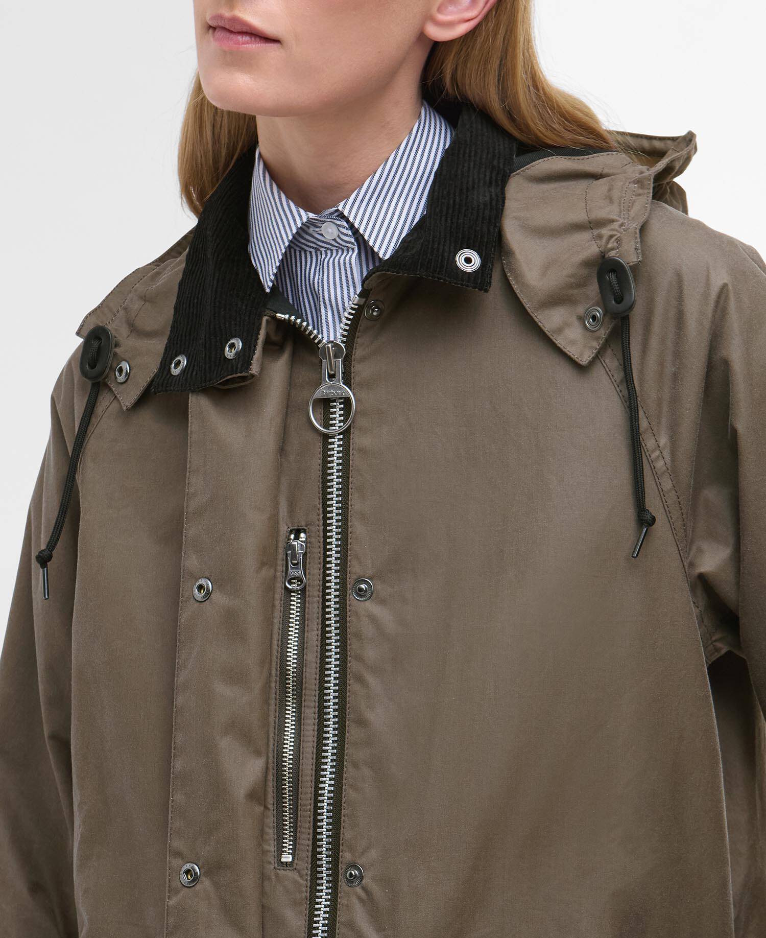 Barbour for Margaret Howell Women's  Waxed Parka Kelp image number 5