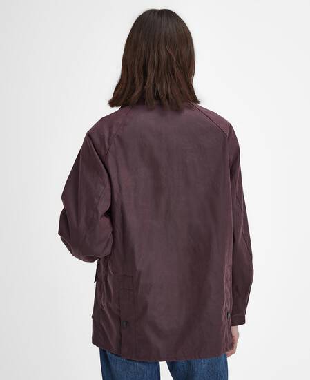 Oversized Bedale Waxed Jacket Bordeaux