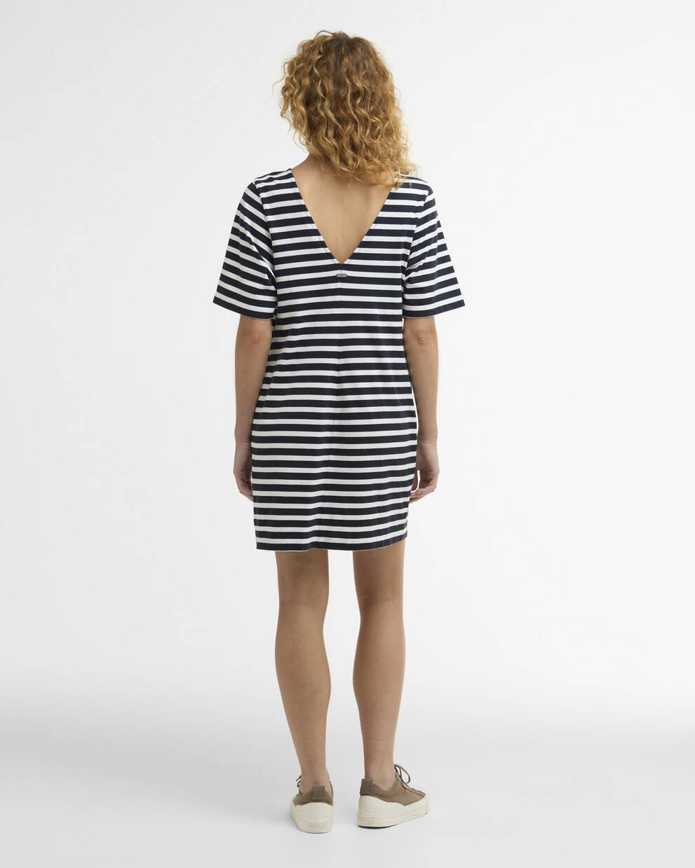 Mini abito con motivo a righe Lucinda Navy Stripe