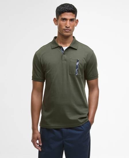 Polo a maniche corte leggermente aderente Thornaby Mid Olive