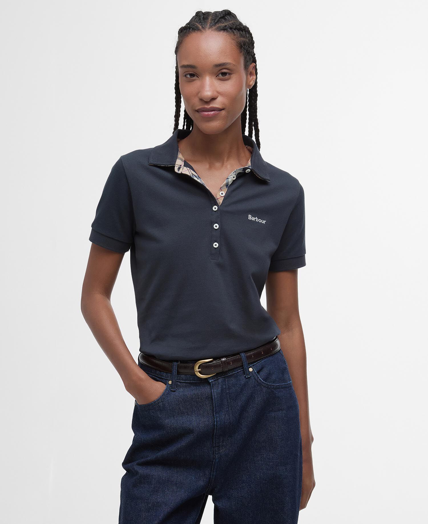 Portsdown Polo Shirt Navy/Hessian