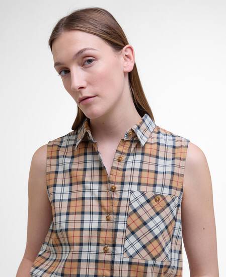 Bredon Sleeveless Shirt Hessian Tartan