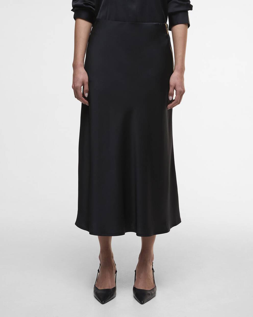 Kaia Satin Midi Skirt
