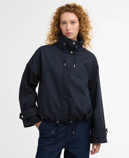 Bronwyn Funnel-Neck Showerproof Jacket Dark Navy/Dress Navy Tartan
