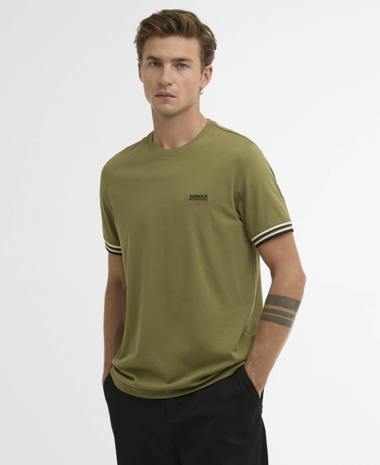Burnwood Tipped Cuff T-Shirt Burnt Olive image number 0