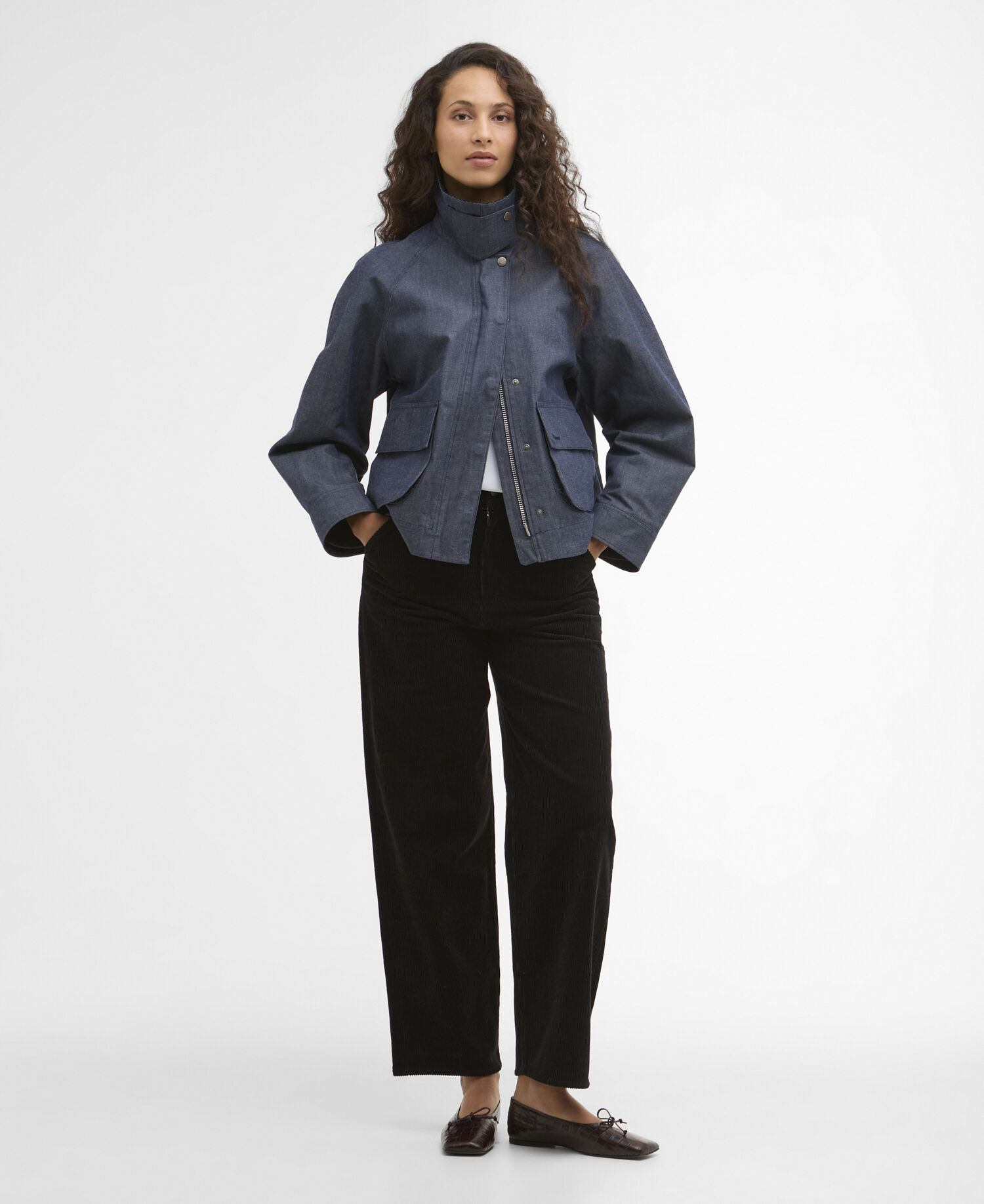 Barbour x ARKET Kokos Dry Wax Denim Jacket Blue Denim