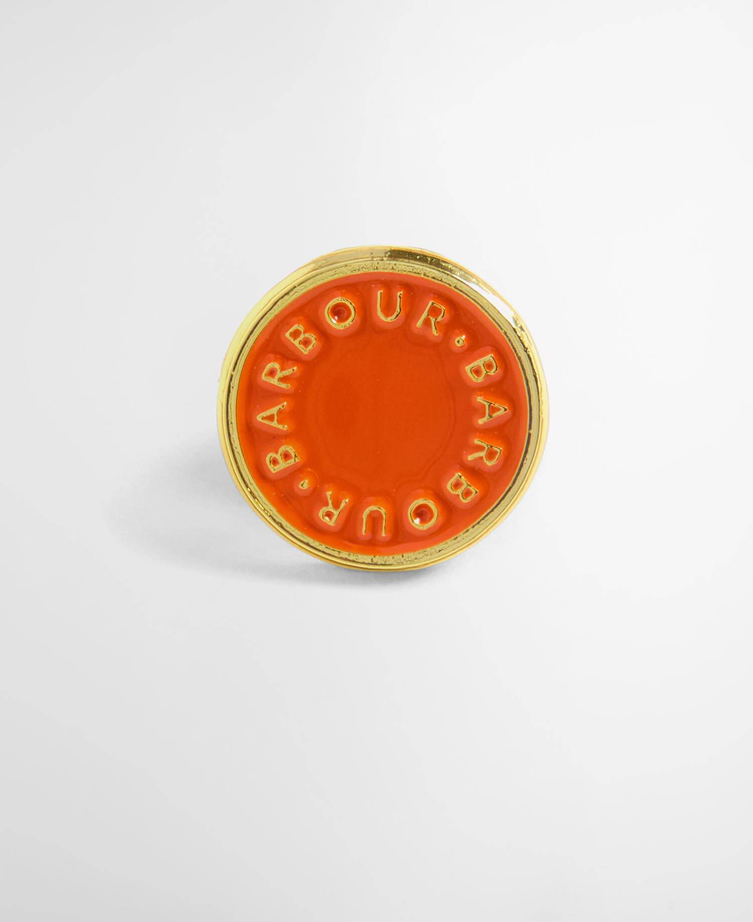 Barbour Orange Button Pin Badge Orange image number 1
