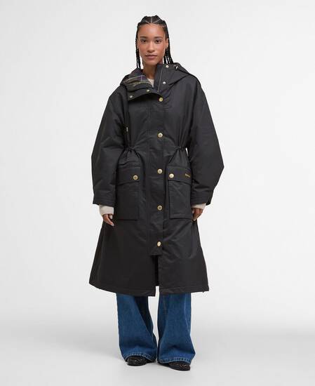 Dena Showerproof Jacket Black/Classic Tartan