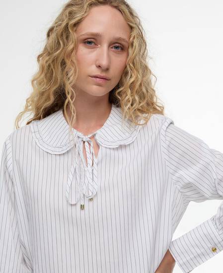 Hemd Avery White/Dark Navy Stripe