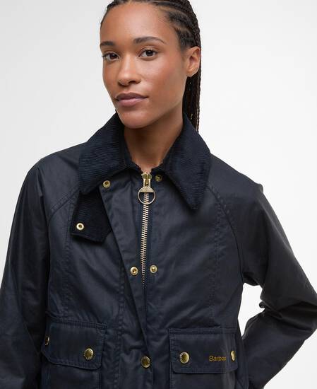 Wachsjacke Cropped Beadnell Navy/Classic