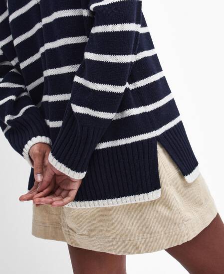 Belmore Striped Crew Neck Jumper Classic Navy