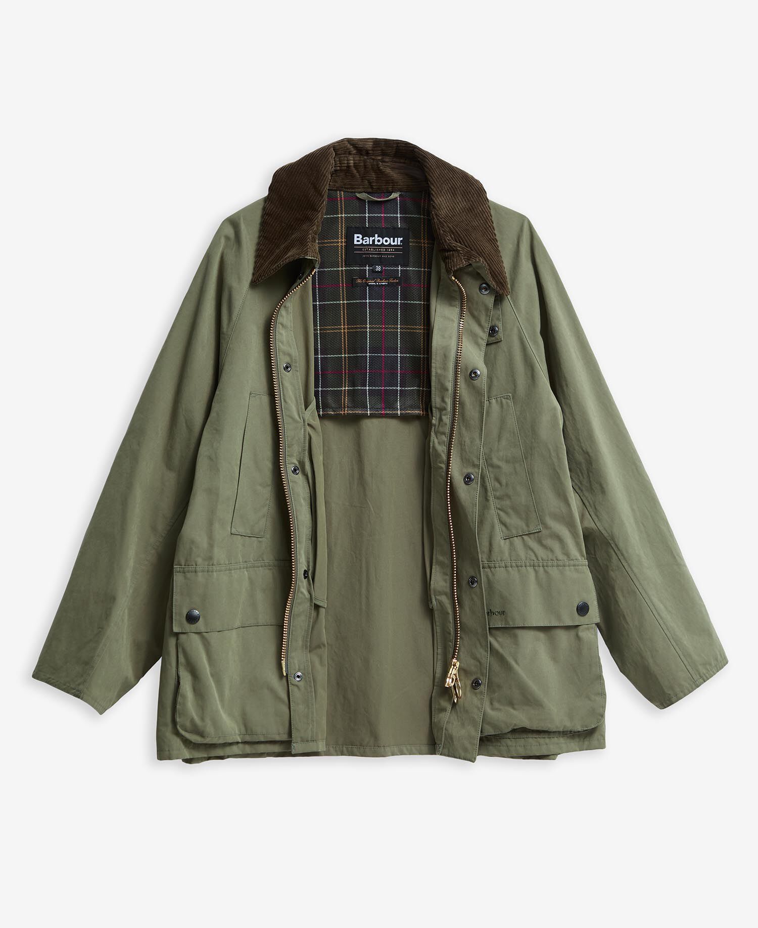 Peached Oversized Bedale Casual Jacket Fern