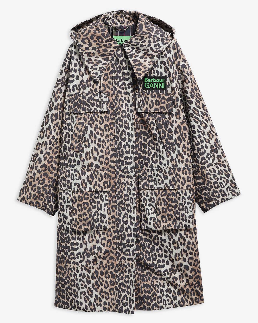 Parka impermeabile con stampa leopardata Barbour x GANNI