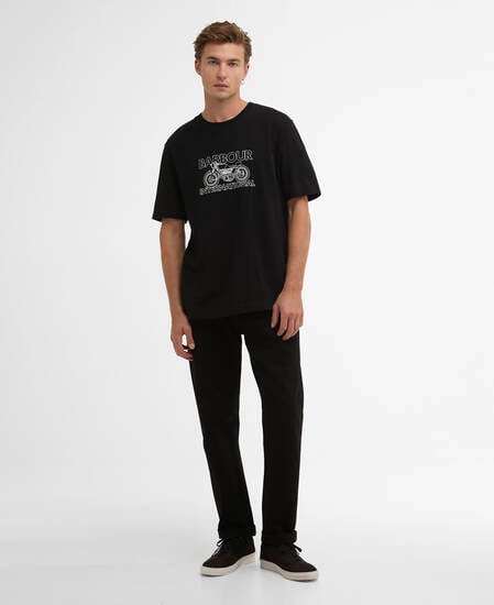 T-Shirt Cowl Motorbike Graphic Black