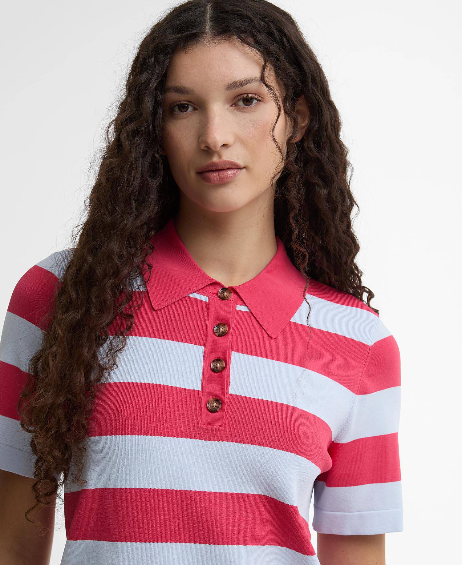 Paul Smith Loves Barbour Felton Striped Knitted Polo Multi Stripe image number 3