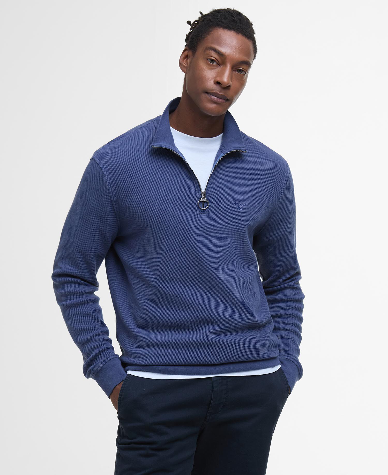 Pique Interlock Quarter-Zip Sweatshirt Oceana