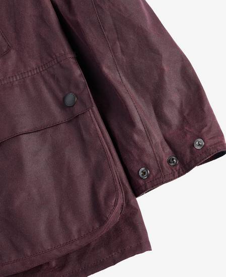 Oversized Bedale Waxed Jacket Bordeaux