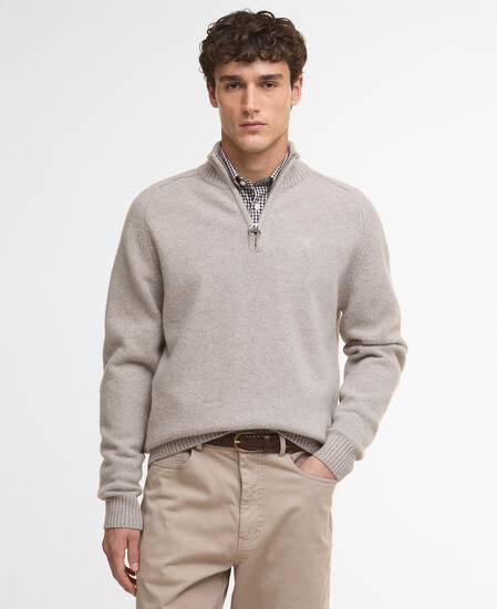 Grangetown Half-Zip Jumper Light Grey