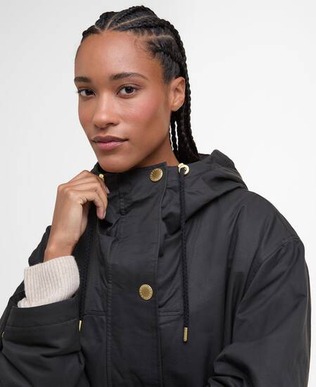 Dena Showerproof Jacket Black/Classic Tartan