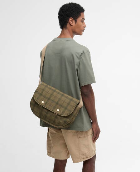 Borsa a tracolla Transport Riever Dusky Green Tartan