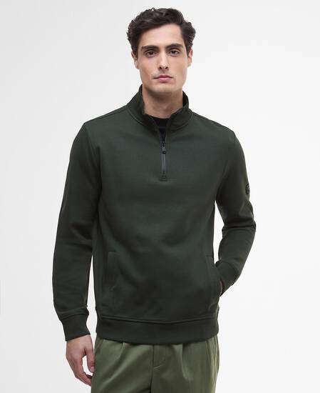 Felpa con zip corta Ilford Interlock Sage