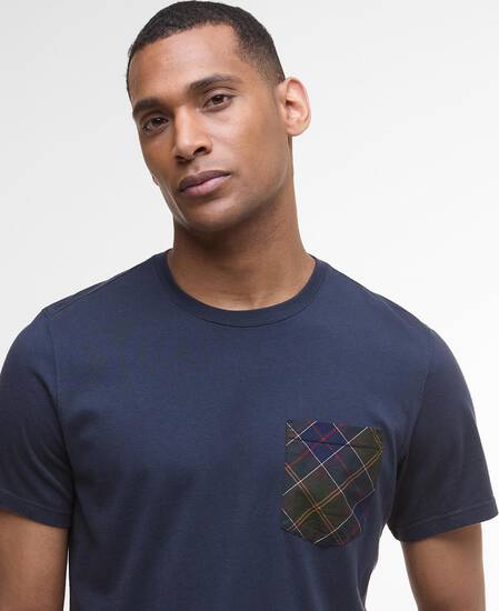Arnside Tartan Pocket T-Shirt Navy
