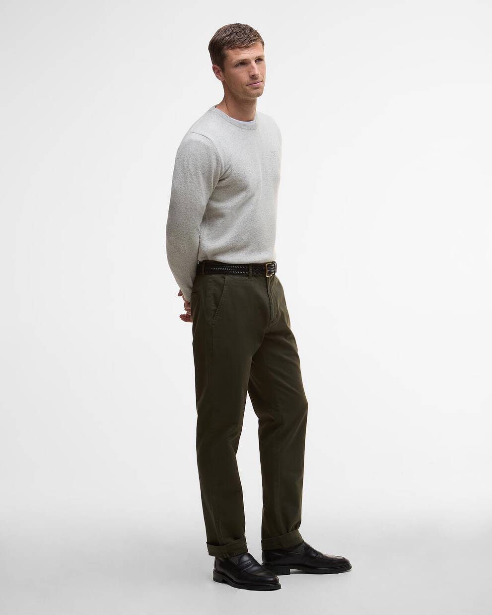 Washed Stretch Tailored Trousers