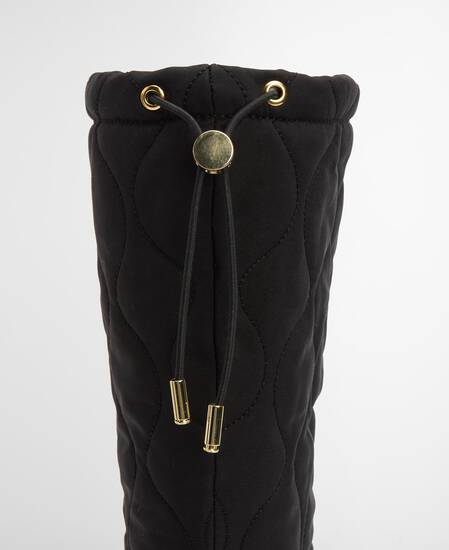 Marnie Quilted Wellington Boots Black