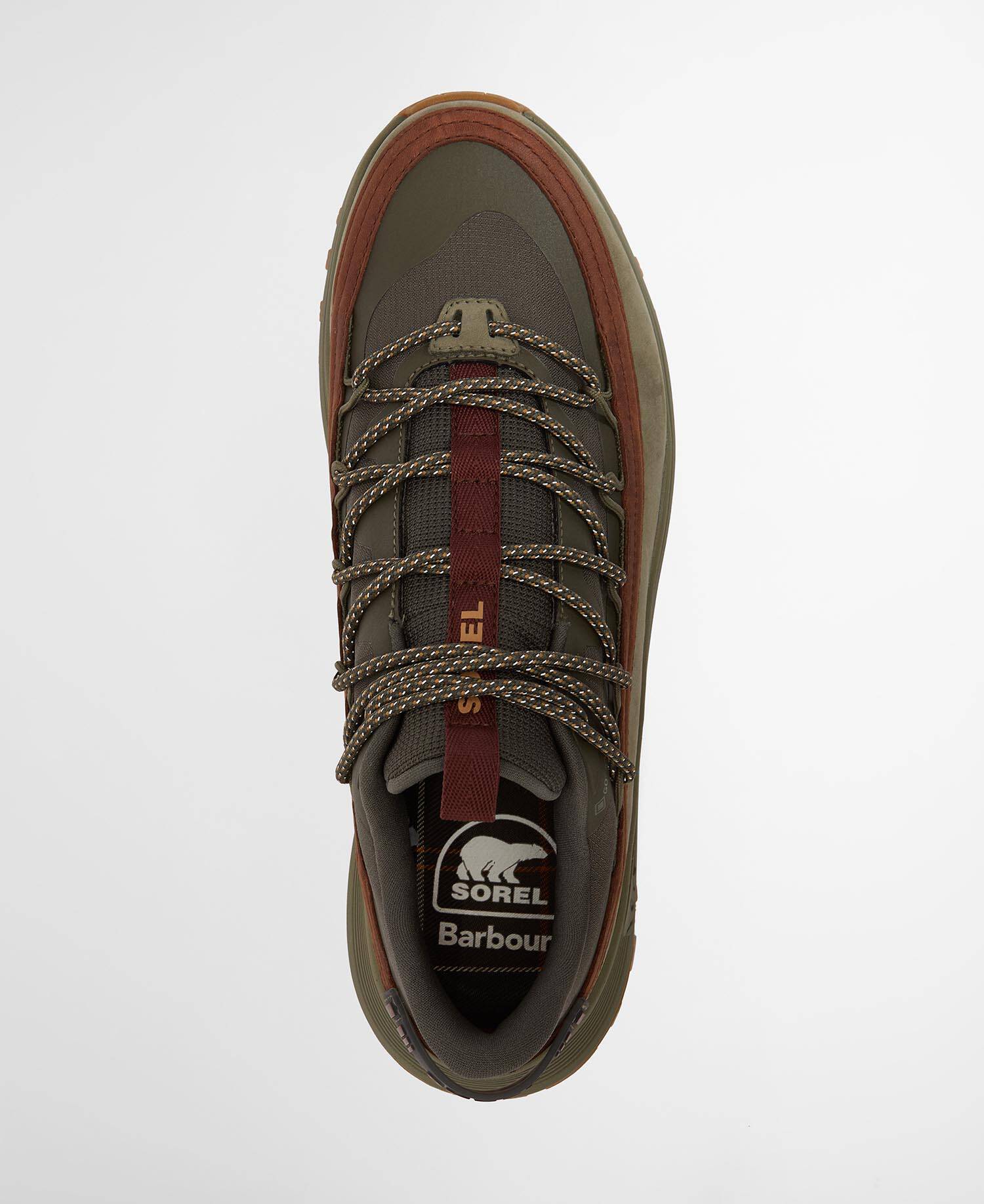 Barbour x SOREL Callsign Horizon GTX Waterproof Trainers Olive image number 6