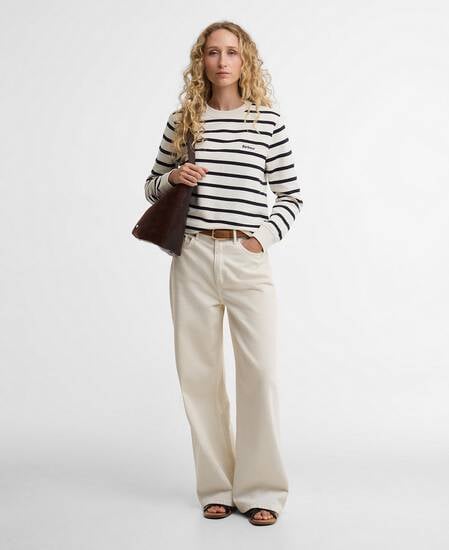 Aylesby Striped Sweatshirt Cloud/Dark Navy Stripe