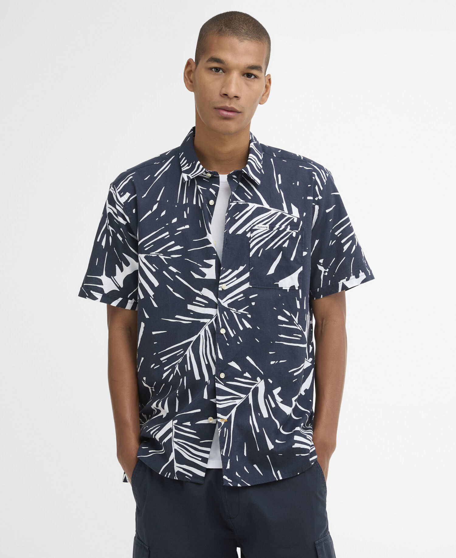 Edenwood Printed Shirt Navy