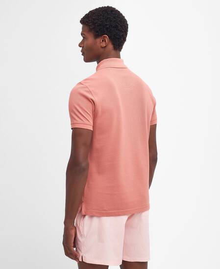 Tartan Pique Polo Shirt Pink Clay