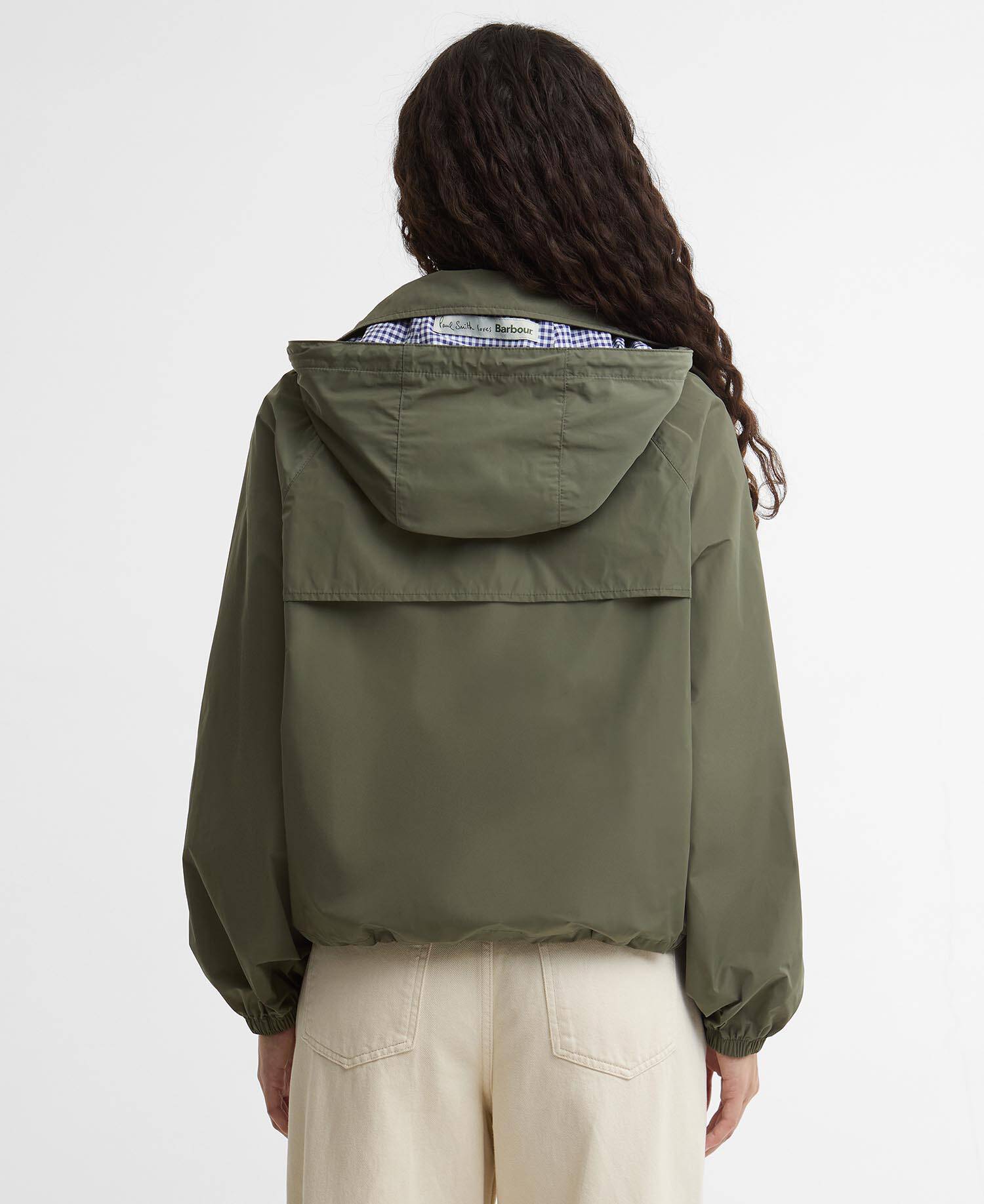 Paul Smith Loves Barbour Broomhill Showerproof Jacket Dusky Khaki/Navy/White Gingham image number 2