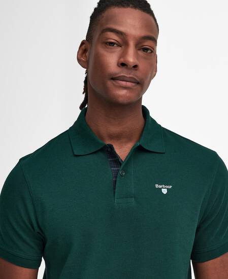 Tartan Pique Polo Shirt Seaweed