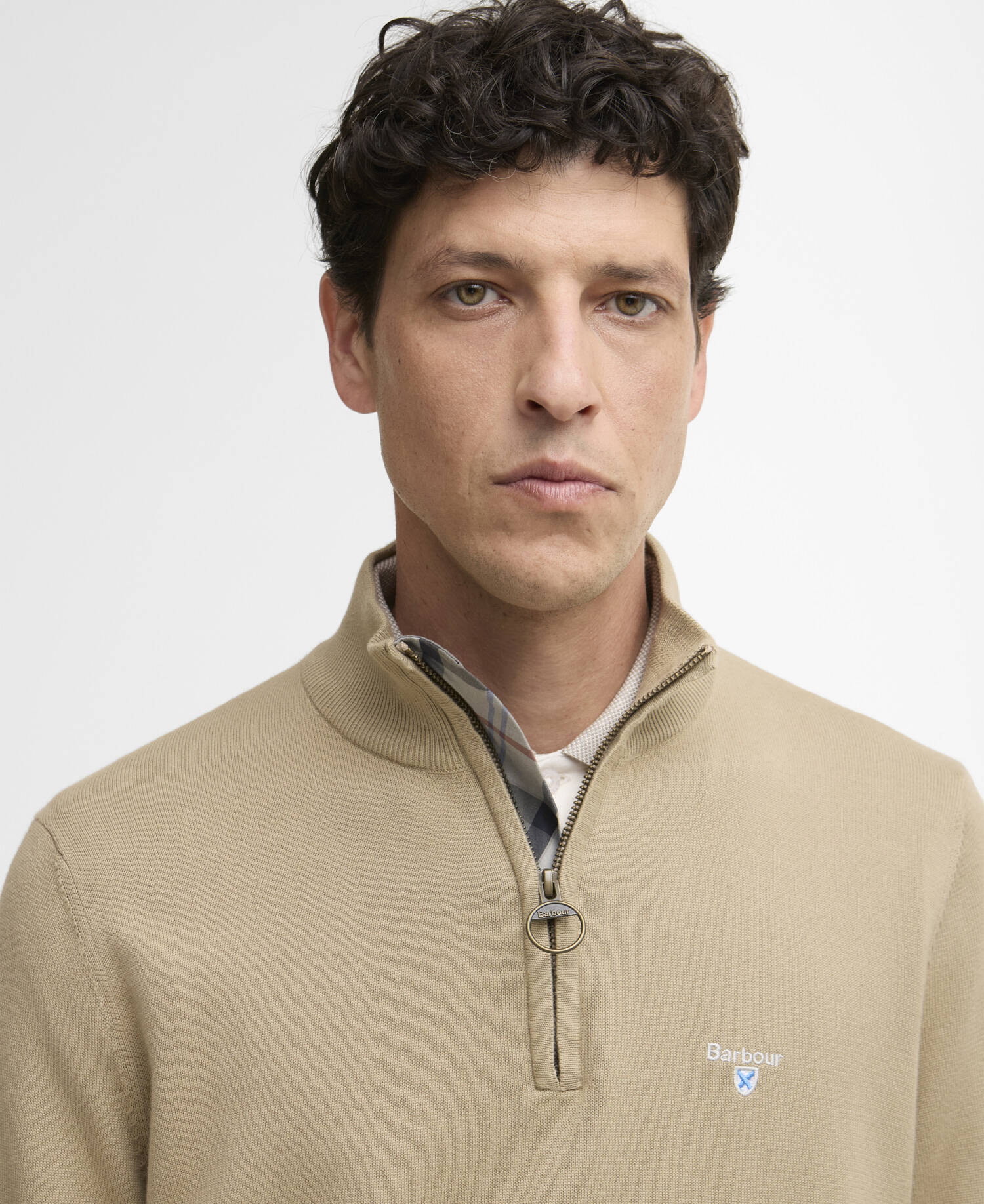 Lingwood Compact Quarter-Zip Jumper Washed Stone image number 3