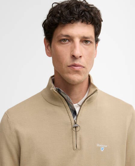 Pullover Lingwood Compact Cotton Half-Zip Washed Stone
