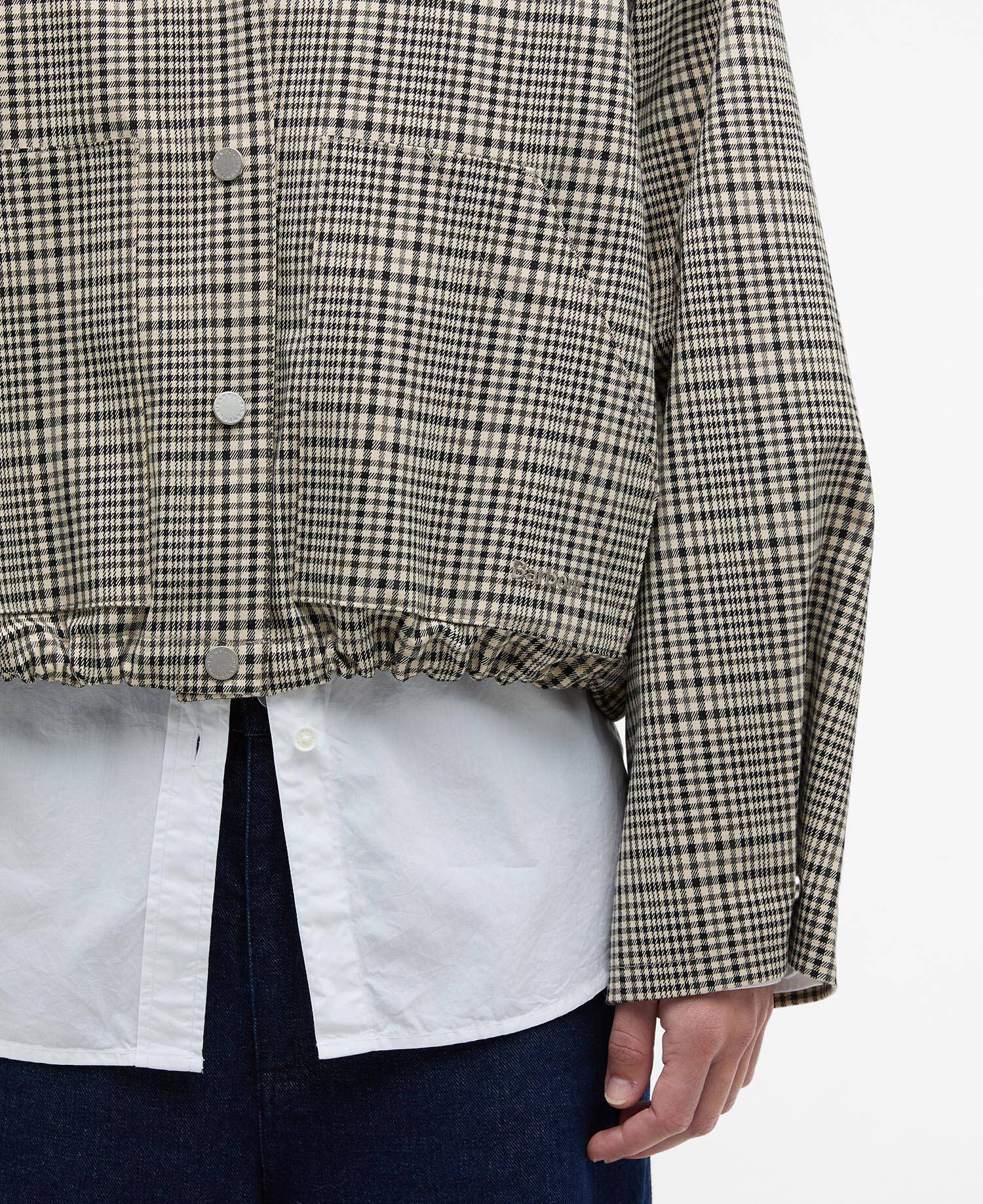 Leyburn Check Showerproof Bomber Jacket Olive Prince Of Wales/Bleached Olive image number 4
