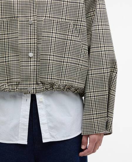 Leyburn Check Showerproof Bomber Jacket Olive Prince Of Wales/Bleached Olive