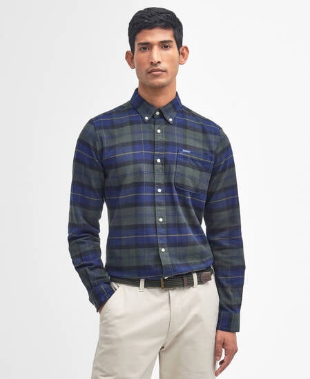 Kyeloch Tailored Long-Sleeved Shirt Olive Night Kyeloch Tailored Long-Sleeved Shirt Olive Night