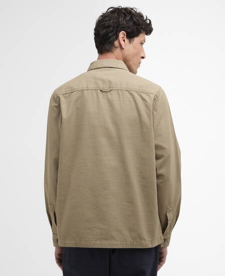 Draftmen Cotton Slub Overshirt Grey Olive