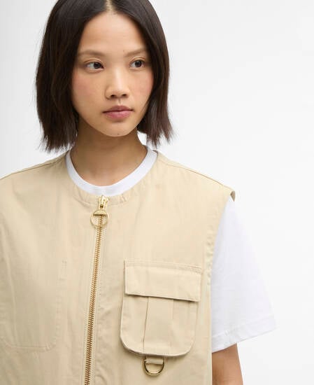 Gwen Gilet Pale Khaki / Dress