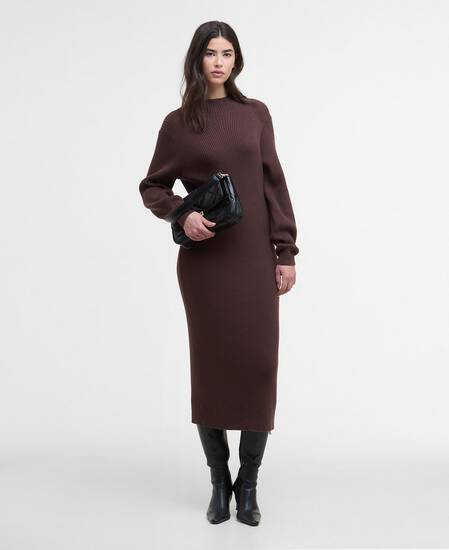 Kaia Knitted Mini Dress Chocolate