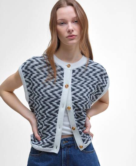 Olivia Button-Up Sweater Vest Cloud/Navy