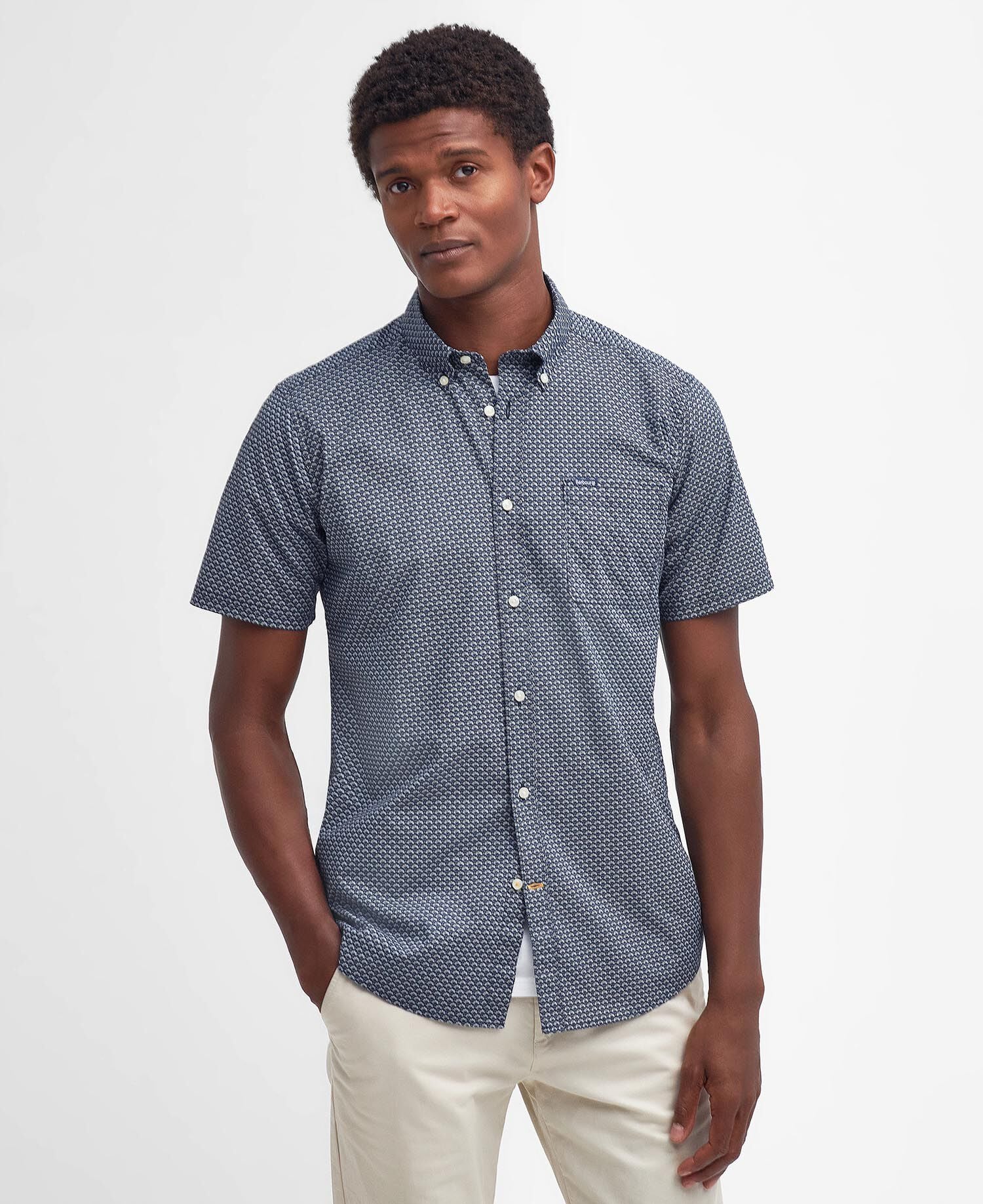 Shell Tailored Short-Sleeved Polo Shirt Classic Navy