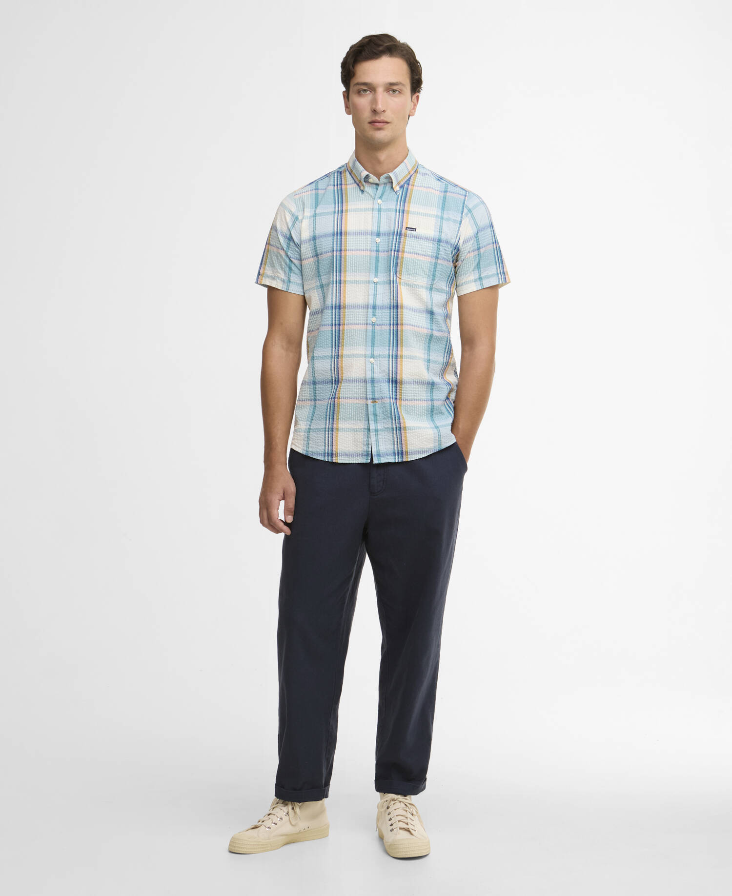 Rockcliffe Tailored Short-Sleeved Shirt Light Teal image number 1