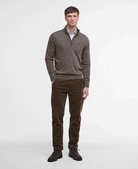 Felpa con mezza zip Loyton Merino Olive Marl Felpa con mezza zip Loyton Merino Olive Marl