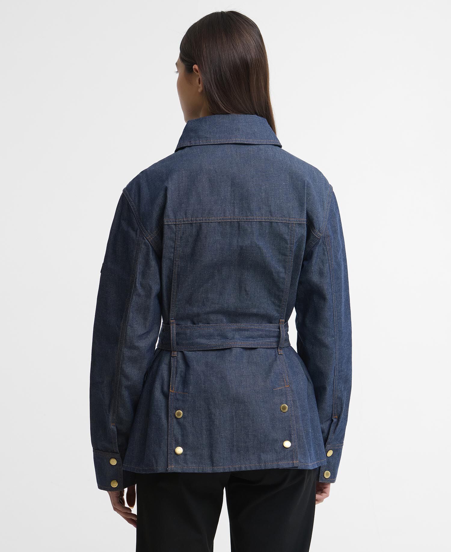 International Belted Denim Jacket Dark Blue Wash