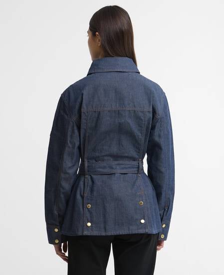 International Belted Denim Jacket Dark Blue Wash